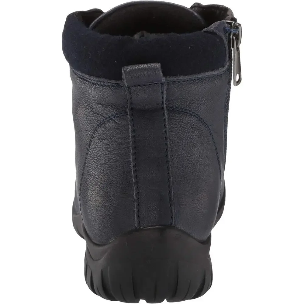 Propet Women Chukka Ankle Booties Delaney Size US 9M Navy Blue Leather